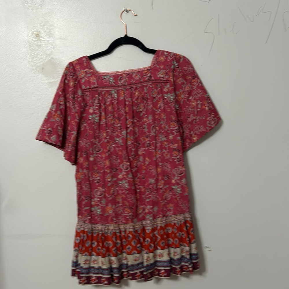 Beach Lunch Lounge Womens Nica Square Neck Printed Button-Down Top Boho Blouse S - Picture 5 of 5